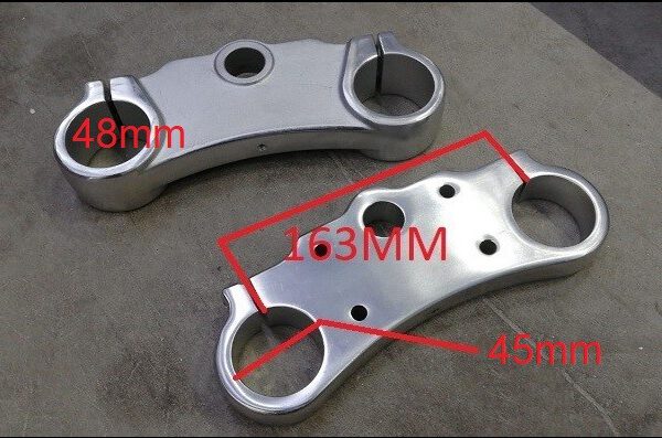 coppia piastre motard minigp interasse foro 48 lunghezza da foro a foro 163mm