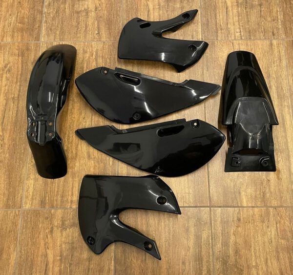 CARENE NERE KLX PIT BIKE PLASTICHE COMPLETE CARENA CROSS 125 140