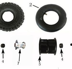 MOZZO RUOTA + CUSCINETTO 6000 ANTERIORE MINIATV RAPTOR 49CC 2 TEMPI