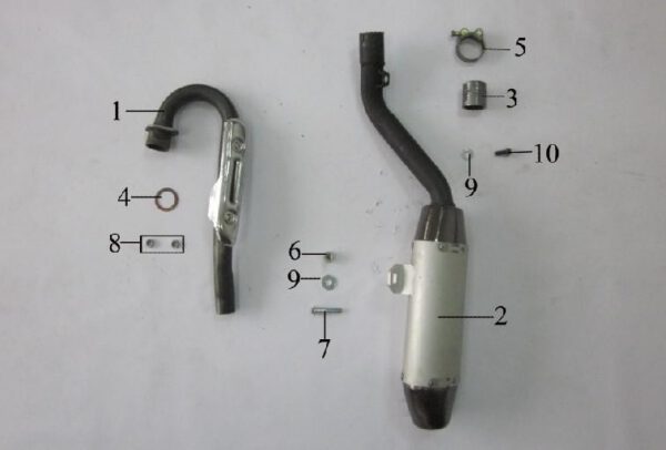 MARMITTA QUAD PANTERA 250cc TERMINALE SCARICO TUBO COLLETTORE