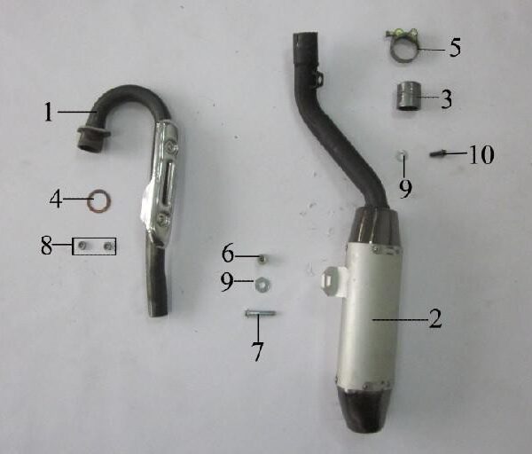 MARMITTA QUAD PANTERA 250cc TERMINALE SCARICO TUBO COLLETTORE
