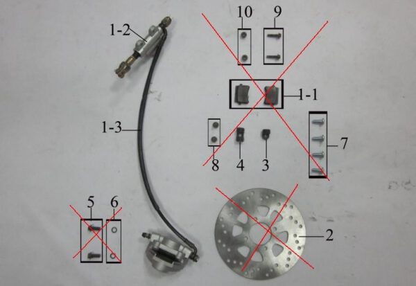 FRENO COMPLETO POSTERIORE QUAD ATV 250CC PANTERA POMPA PINZA TUBO