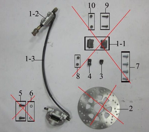 FRENO COMPLETO POSTERIORE QUAD ATV 250CC PANTERA POMPA PINZA TUBO