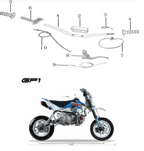 SPUGNA PROTEZIONE MANUBRIO BASSO MOTARD KAYO GP1 RACING - pit bike stradale minimoto paracolpi