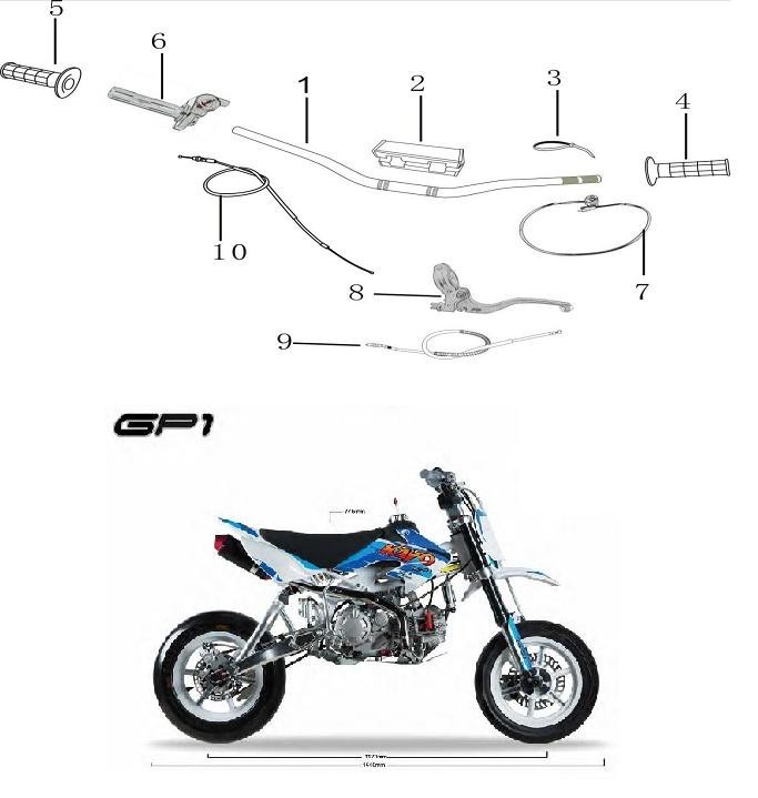 SPUGNA PROTEZIONE MANUBRIO BASSO MOTARD KAYO GP1 RACING - pit bike stradale minimoto paracolpi